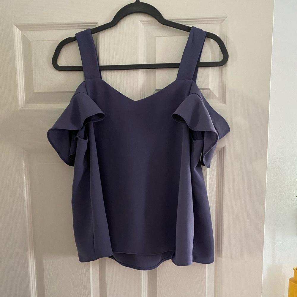 Purple Cold Shoulder Top